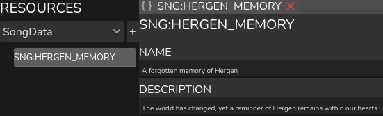 The song has text A forgotten memory of Hergan